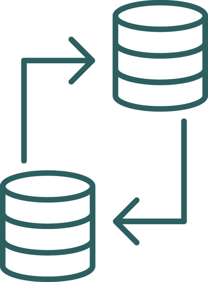 Data Transfer Line Gradient Round Corner Icon vector