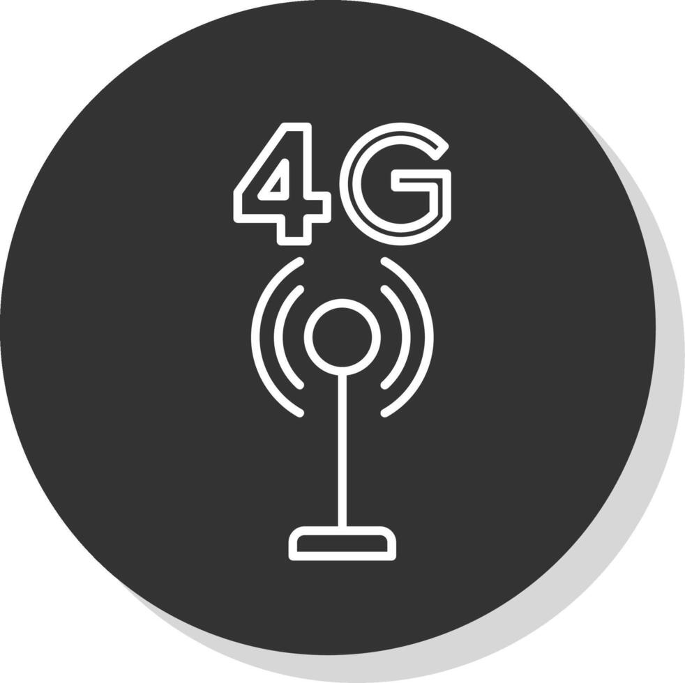 4G Line Grey Circle Icon vector