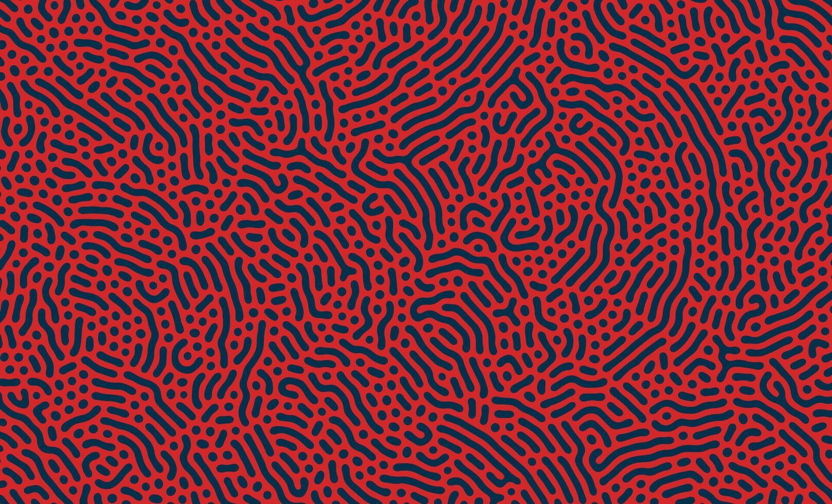 Red and Blue Organic Turing Seamless Pattern. Abstract organic background vector