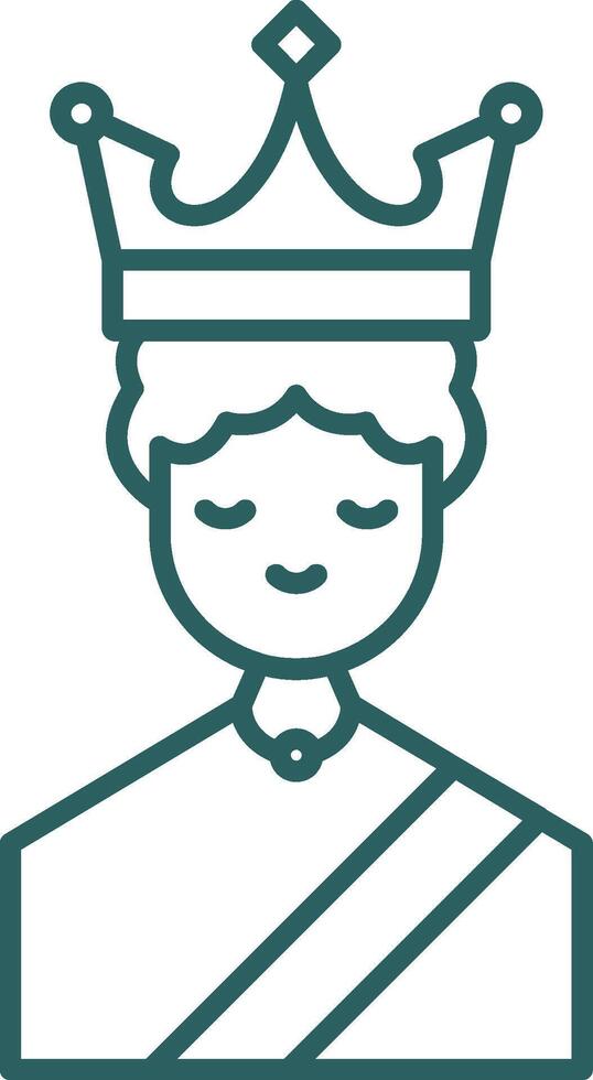 Queen Line Gradient Round Corner Icon vector