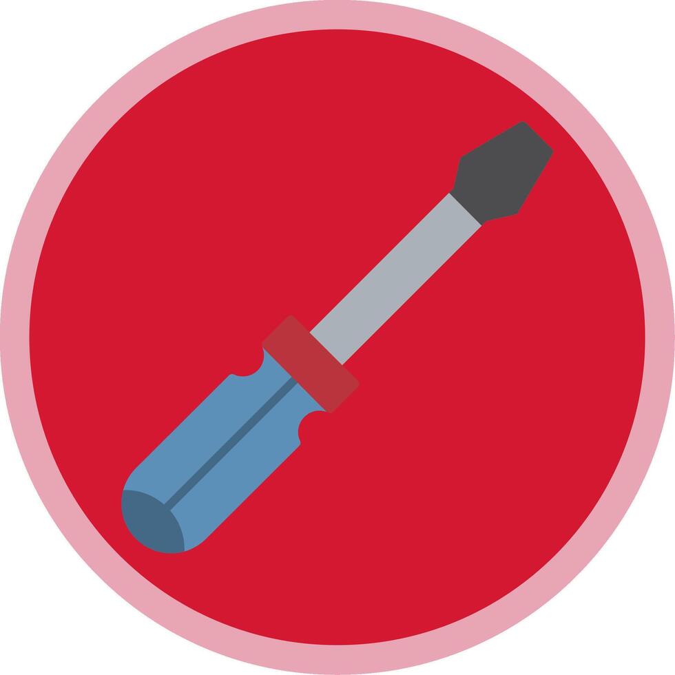 Screwdriver Flat Multi Circle Icon vector