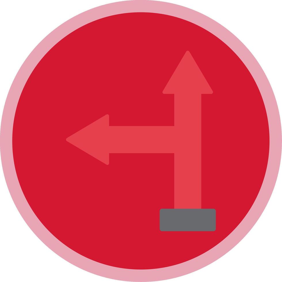 Go Left Flat Multi Circle Icon vector