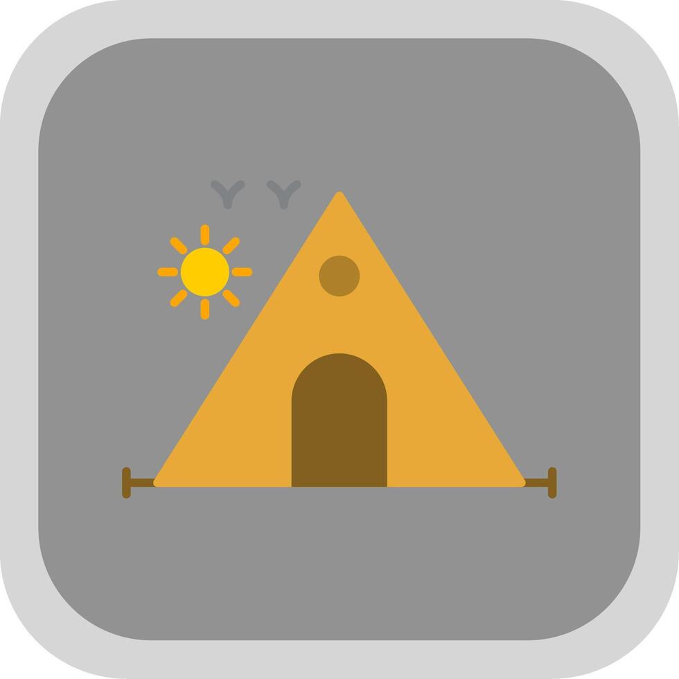 Camping Flat Round Corner Icon vector