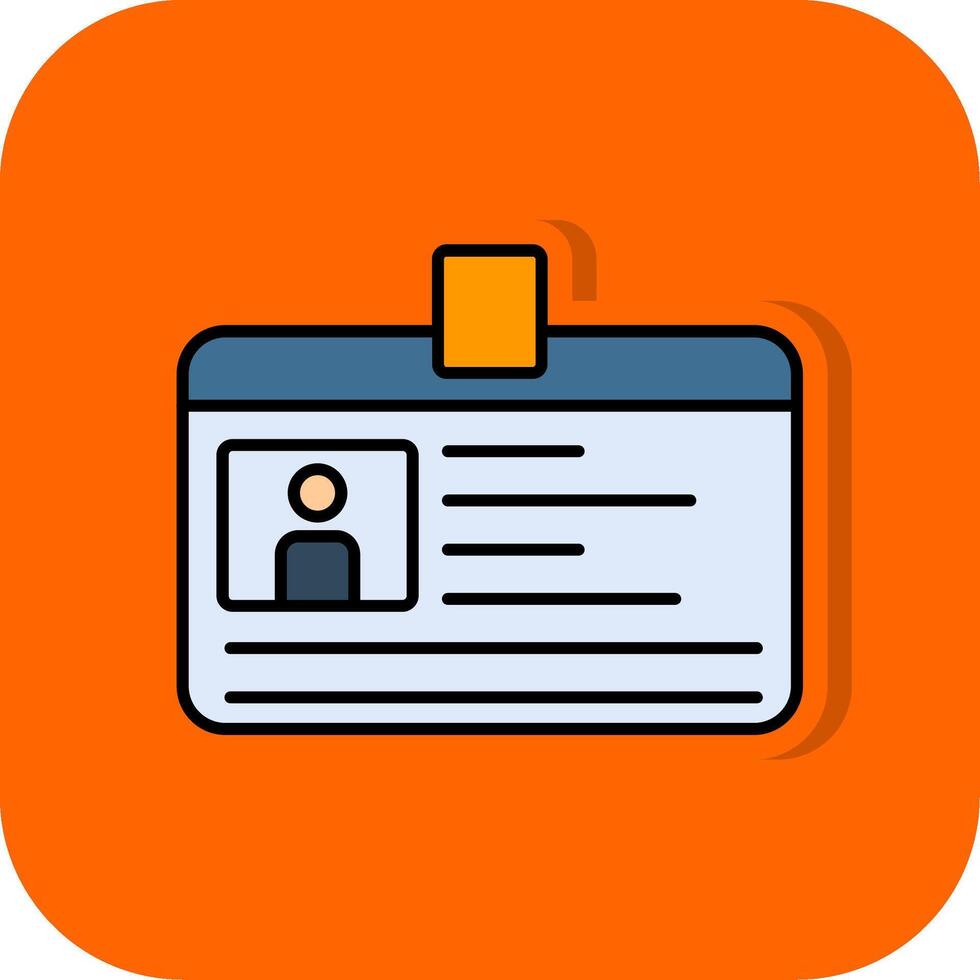 carné de identidad tarjeta lleno naranja antecedentes icono vector