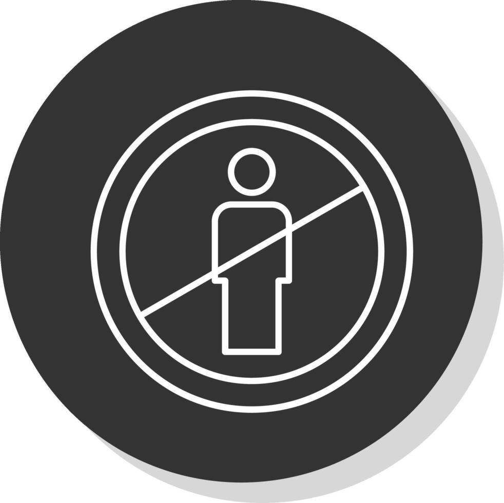 No Entry Line Grey Circle Icon vector