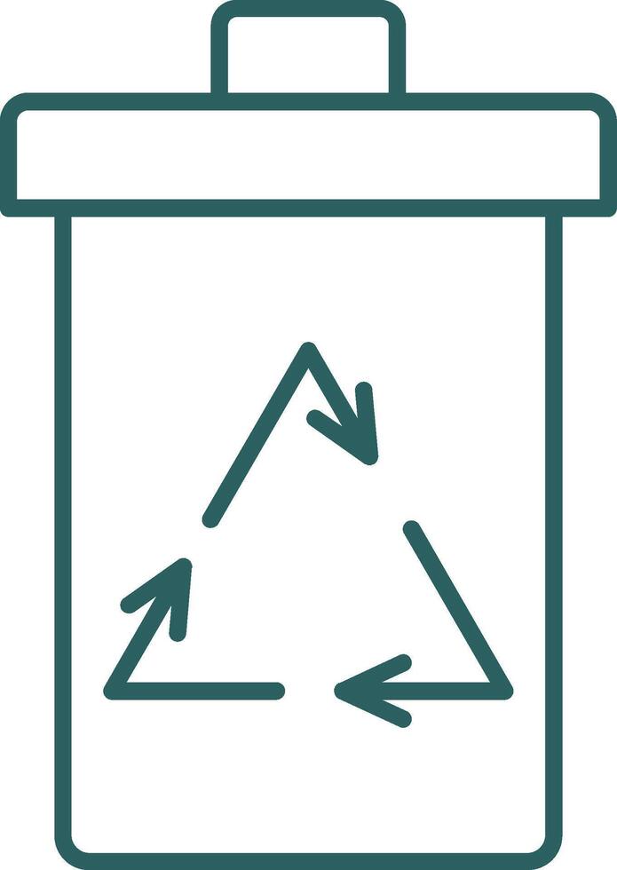 Recycle Bin Line Gradient Round Corner Icon vector