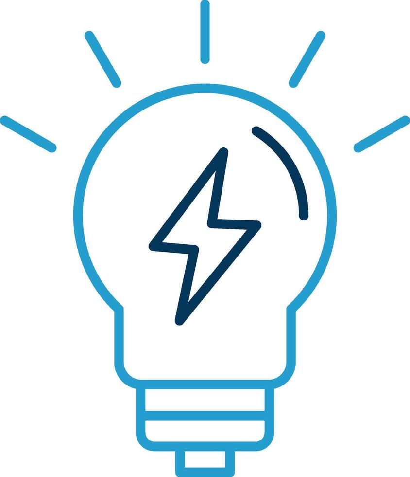 Light Bulb Line Blue Two Color Icon vector