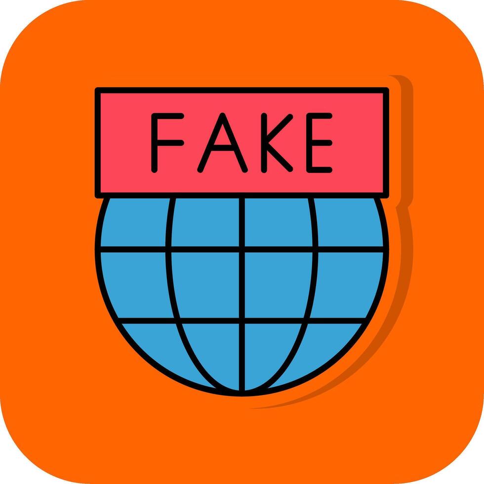 falso Noticias lleno naranja antecedentes icono vector