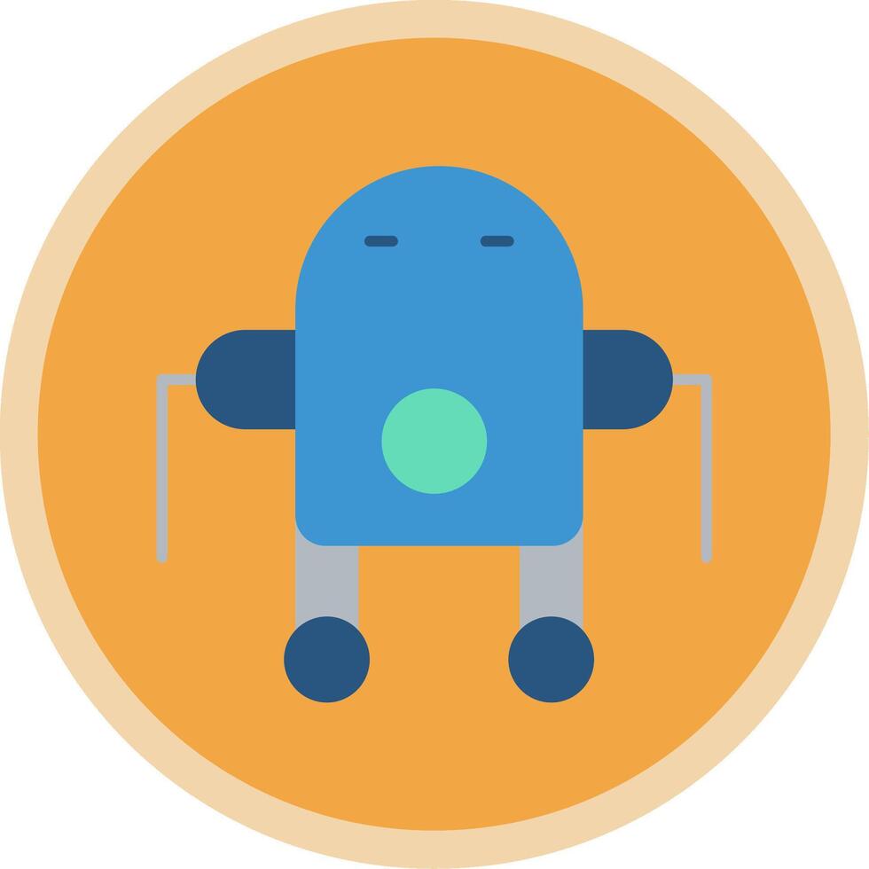 Robot Flat Multi Circle Icon vector