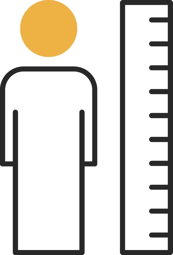 Height Skined Filled Icon vector