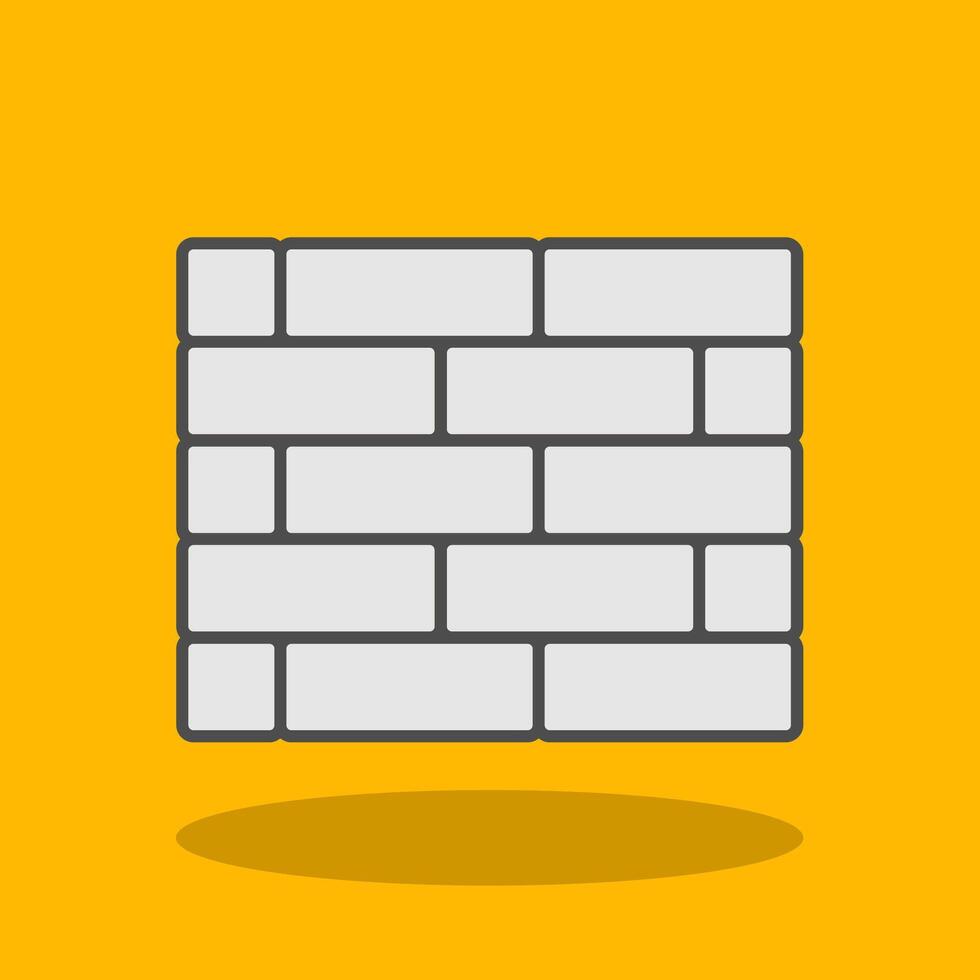 Brickwall Filled Shadow Icon vector