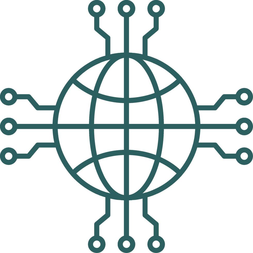 Network Line Gradient Round Corner Icon vector