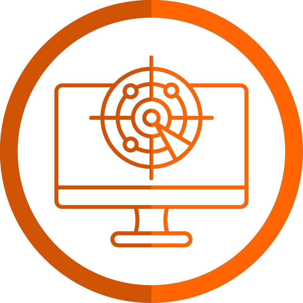 Radar Line Orange Circle Icon vector