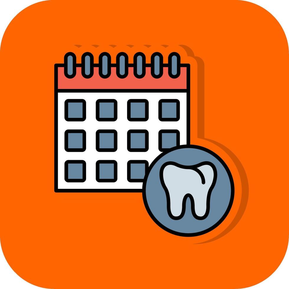 Dental Schedule Filled Orange background Icon vector