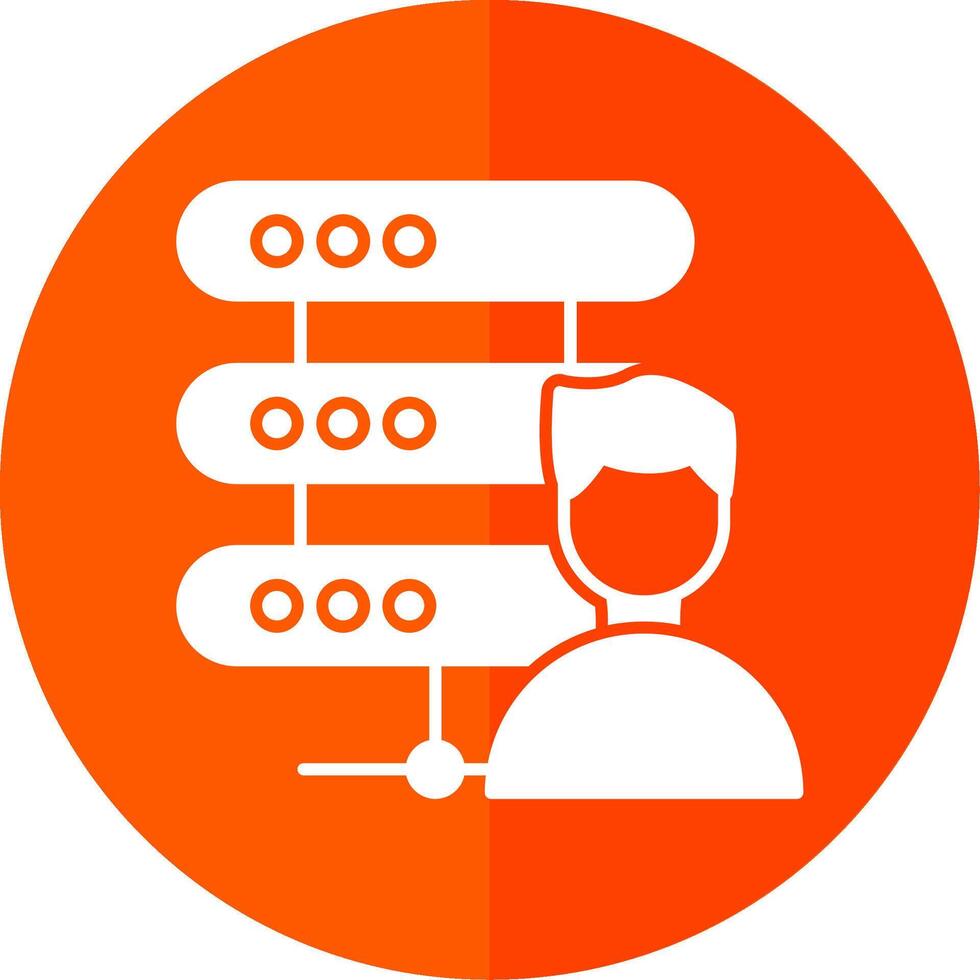 Data Scientist Glyph Red Circle Icon vector