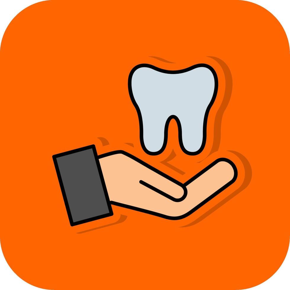 Dental Care Filled Orange background Icon vector