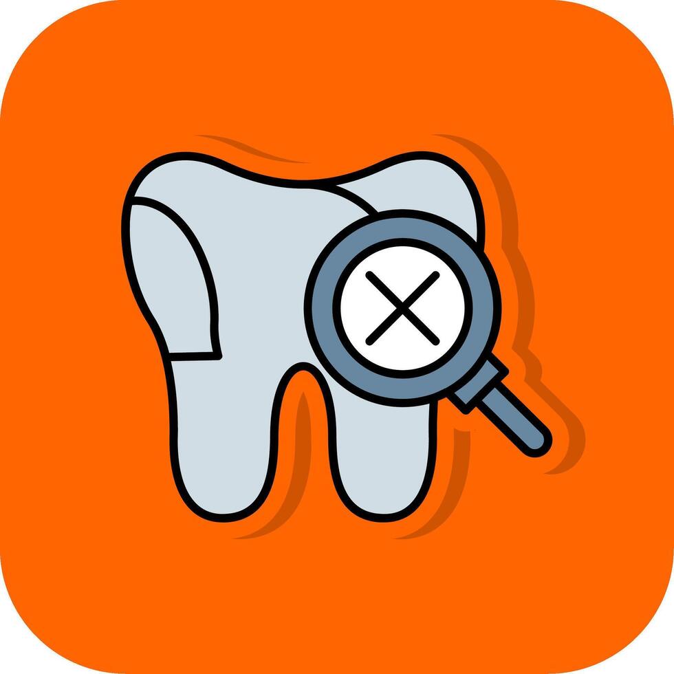 Unhealthy Tooth Filled Orange background Icon vector