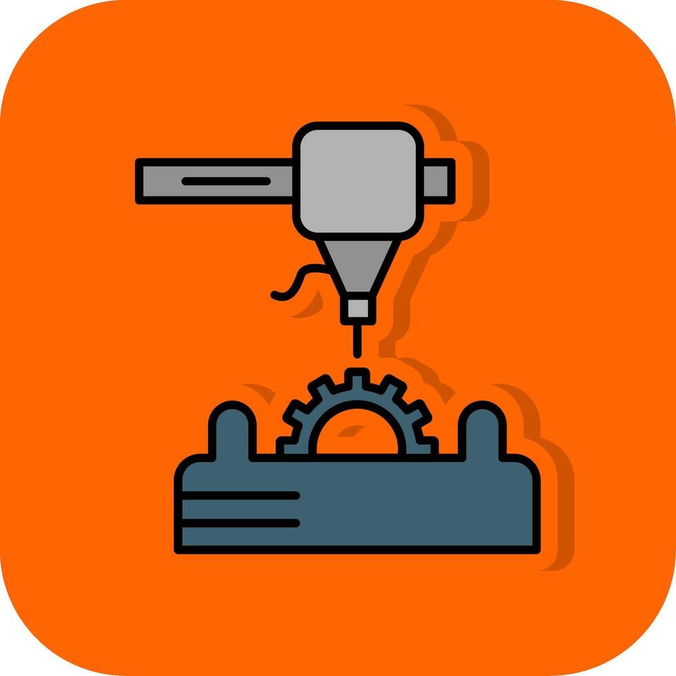 3d Printer Filled Orange background Icon vector