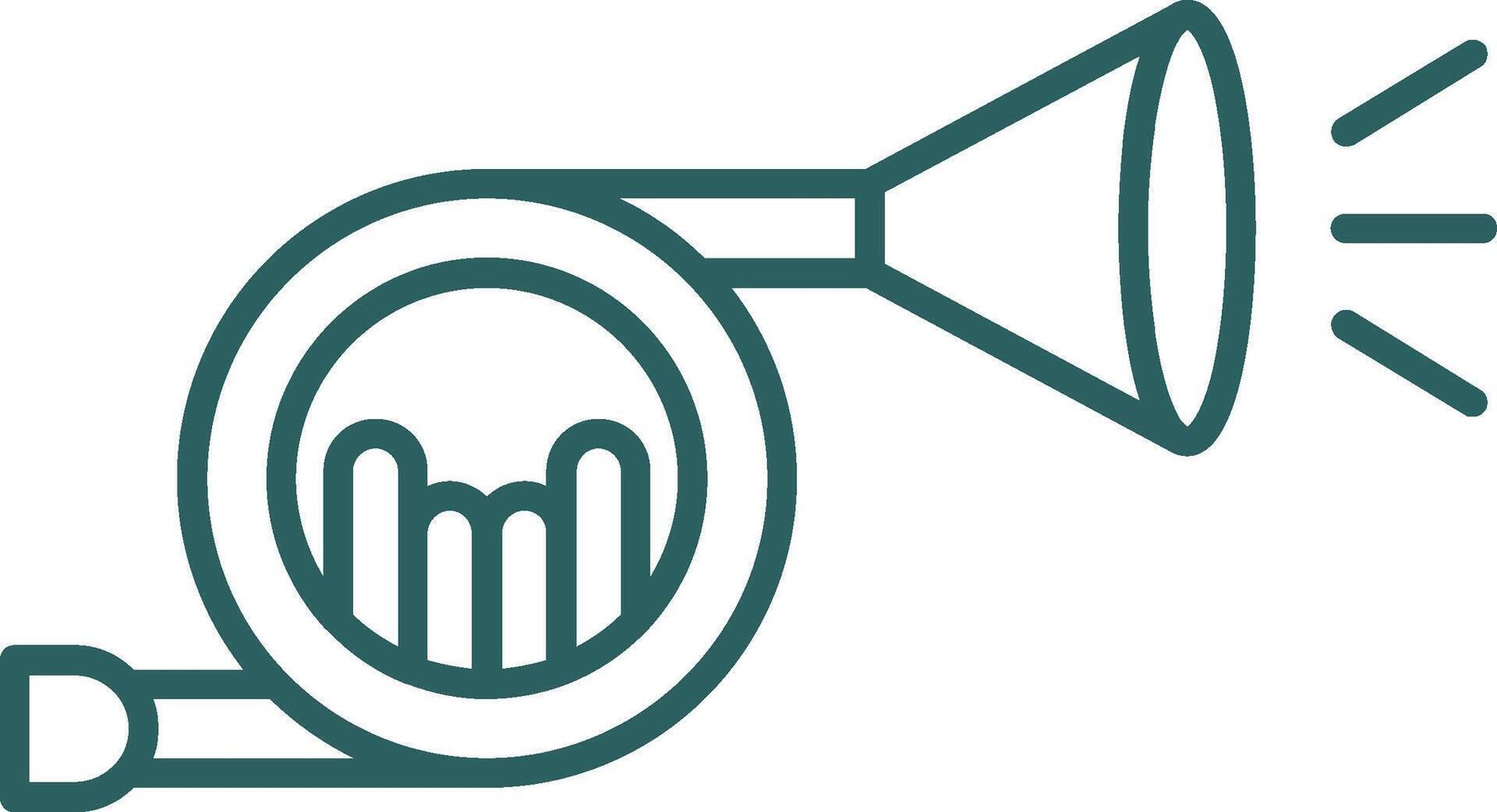 Horn Line Gradient Round Corner Icon vector