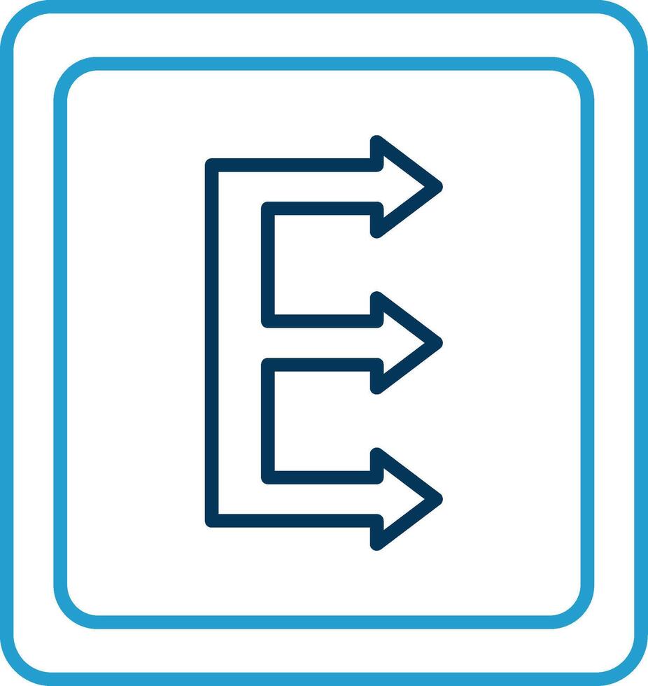 Three Arrows Line Blue Two Color Icon vector