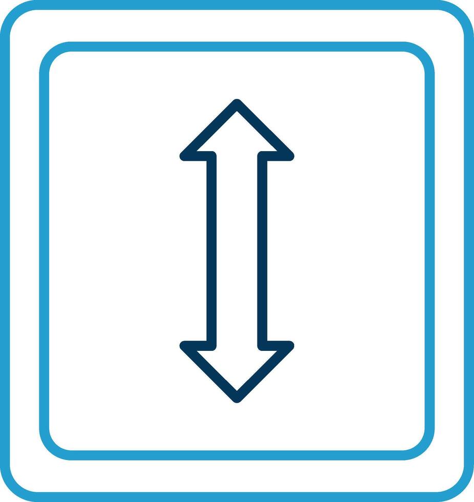Double Arrow Line Blue Two Color Icon vector