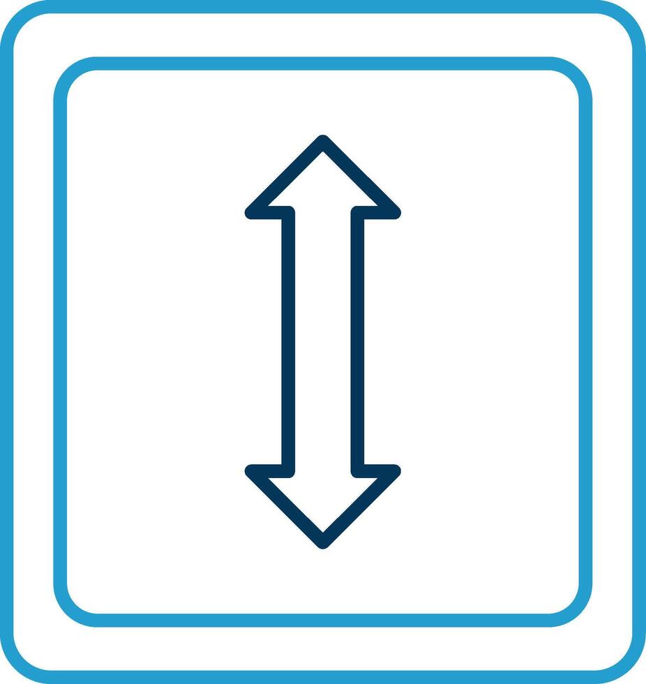 Double Arrow Line Blue Two Color Icon vector