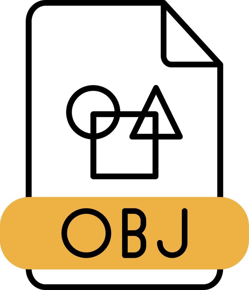 Obj Skined Filled Icon vector