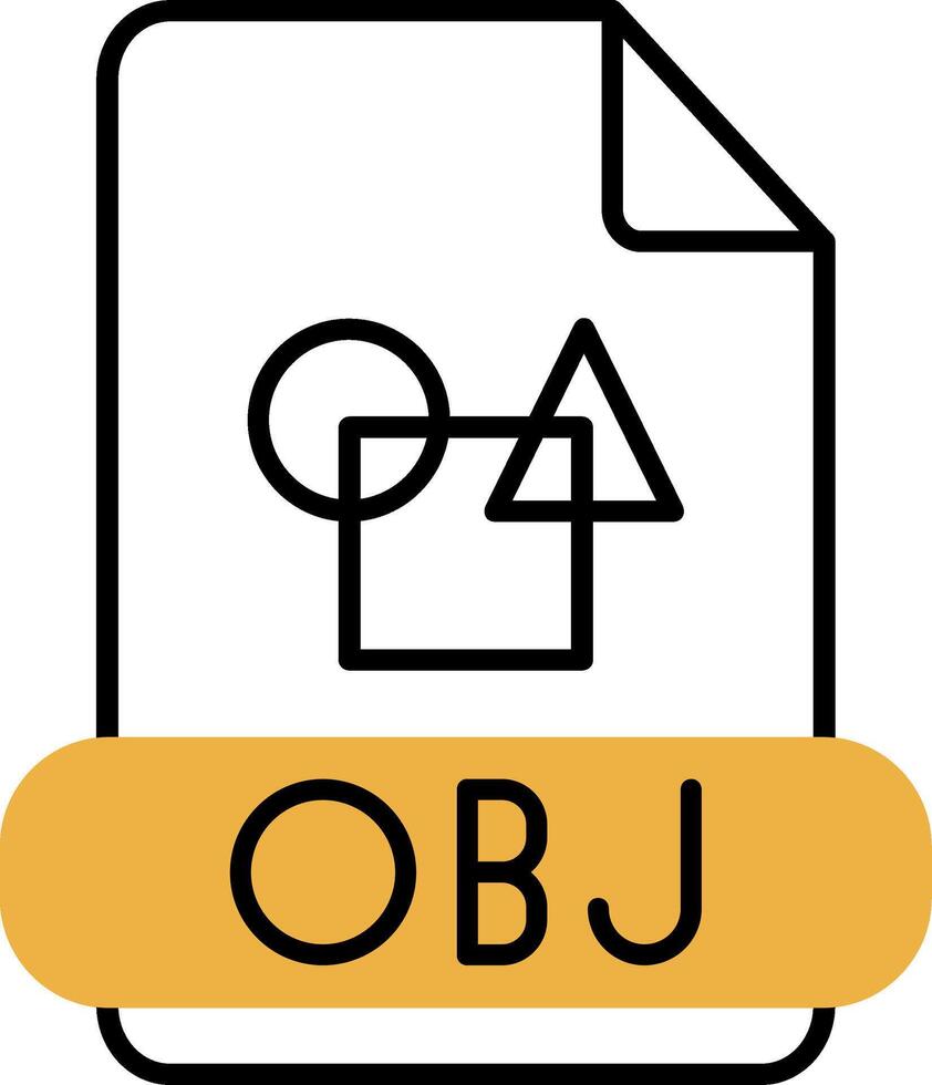 obj desollado lleno icono vector