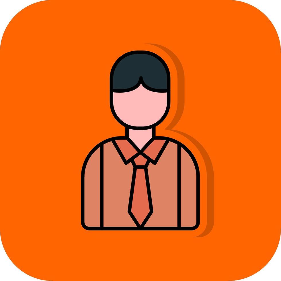Employee Filled Orange background Icon vector