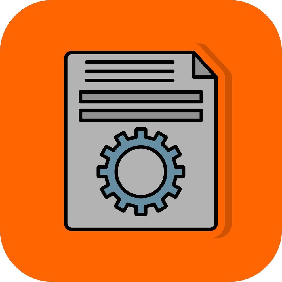 Setting Filled Orange background Icon vector