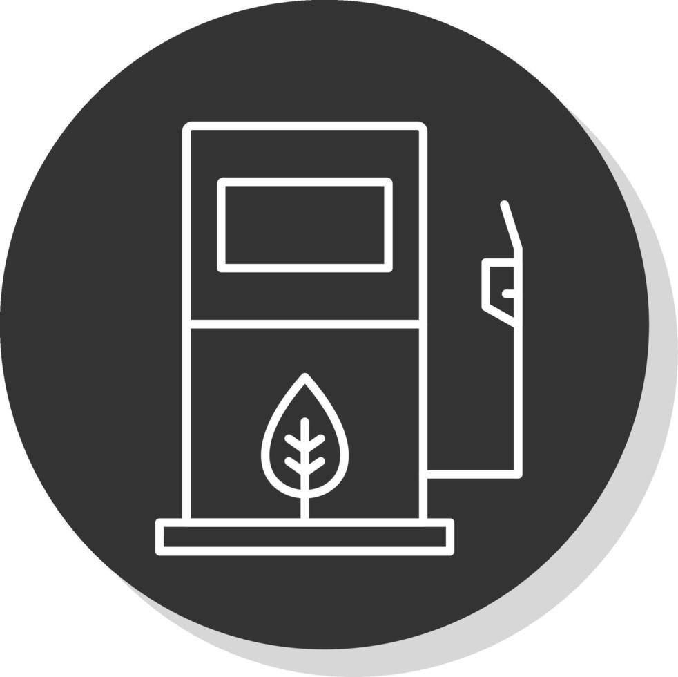 Bio Fuel Line Grey Circle Icon vector