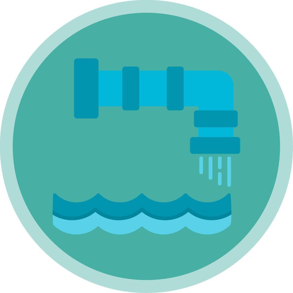 Water Pollution Flat Multi Circle Icon vector