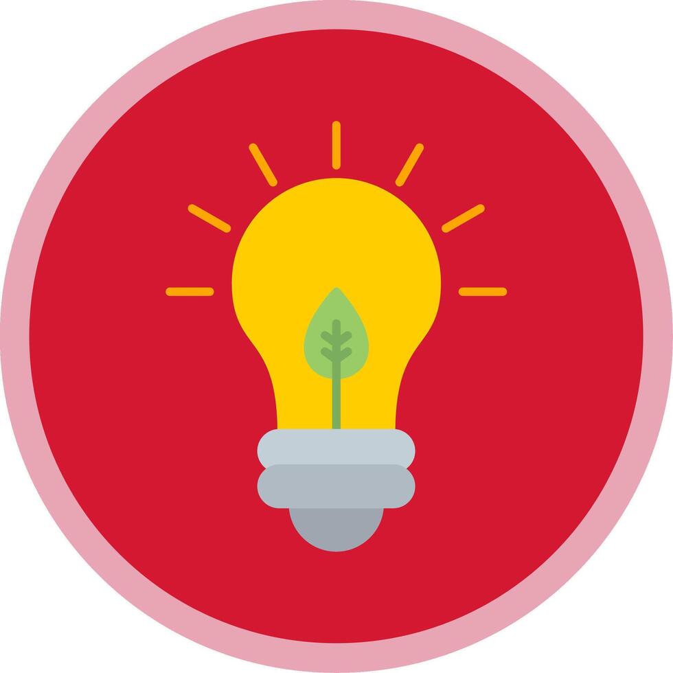 Eco Bulb Flat Multi Circle Icon vector