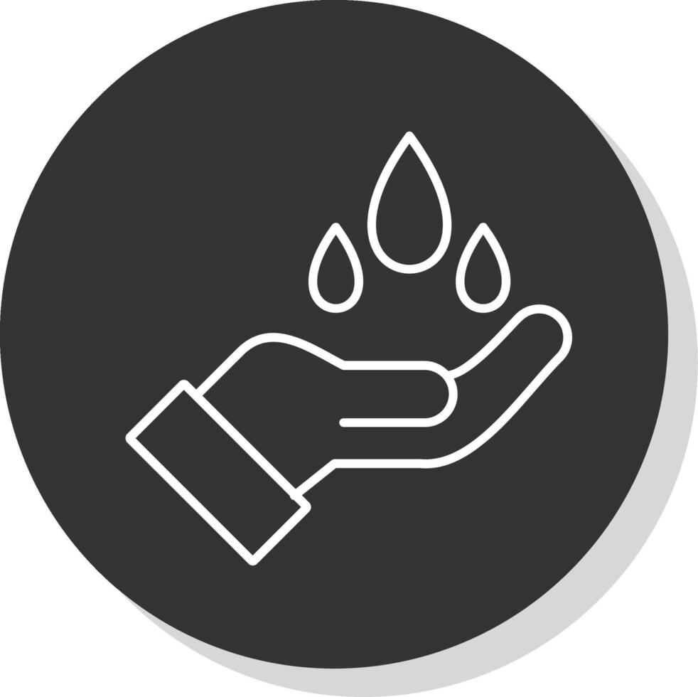 Save Water Line Grey Circle Icon vector