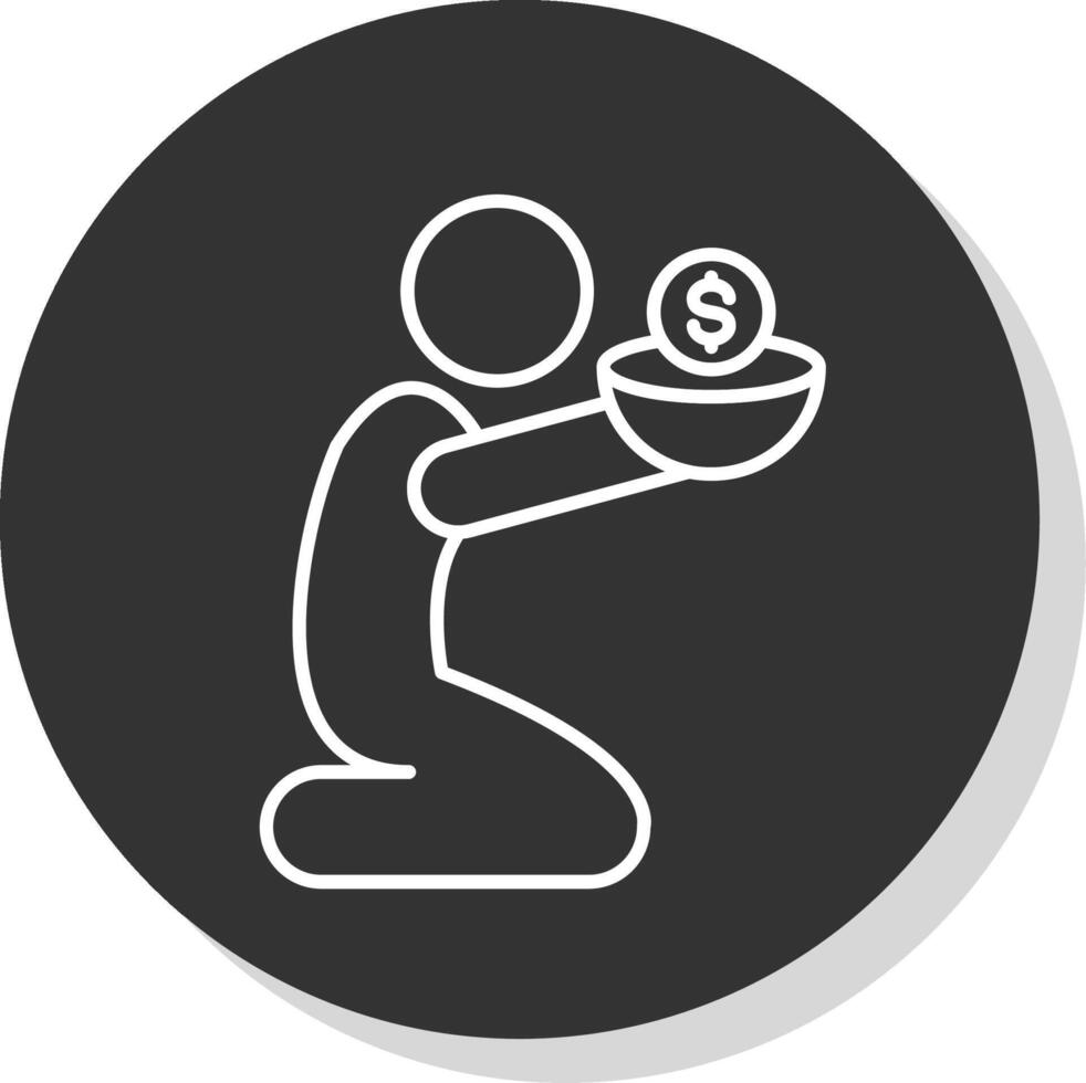 Poverty Line Grey Circle Icon vector