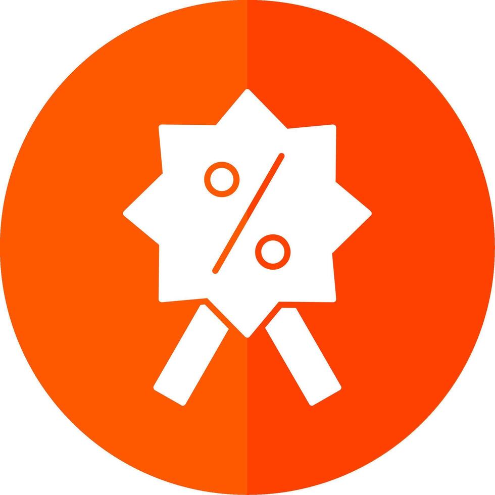 Discount Badge Glyph Red Circle Icon vector