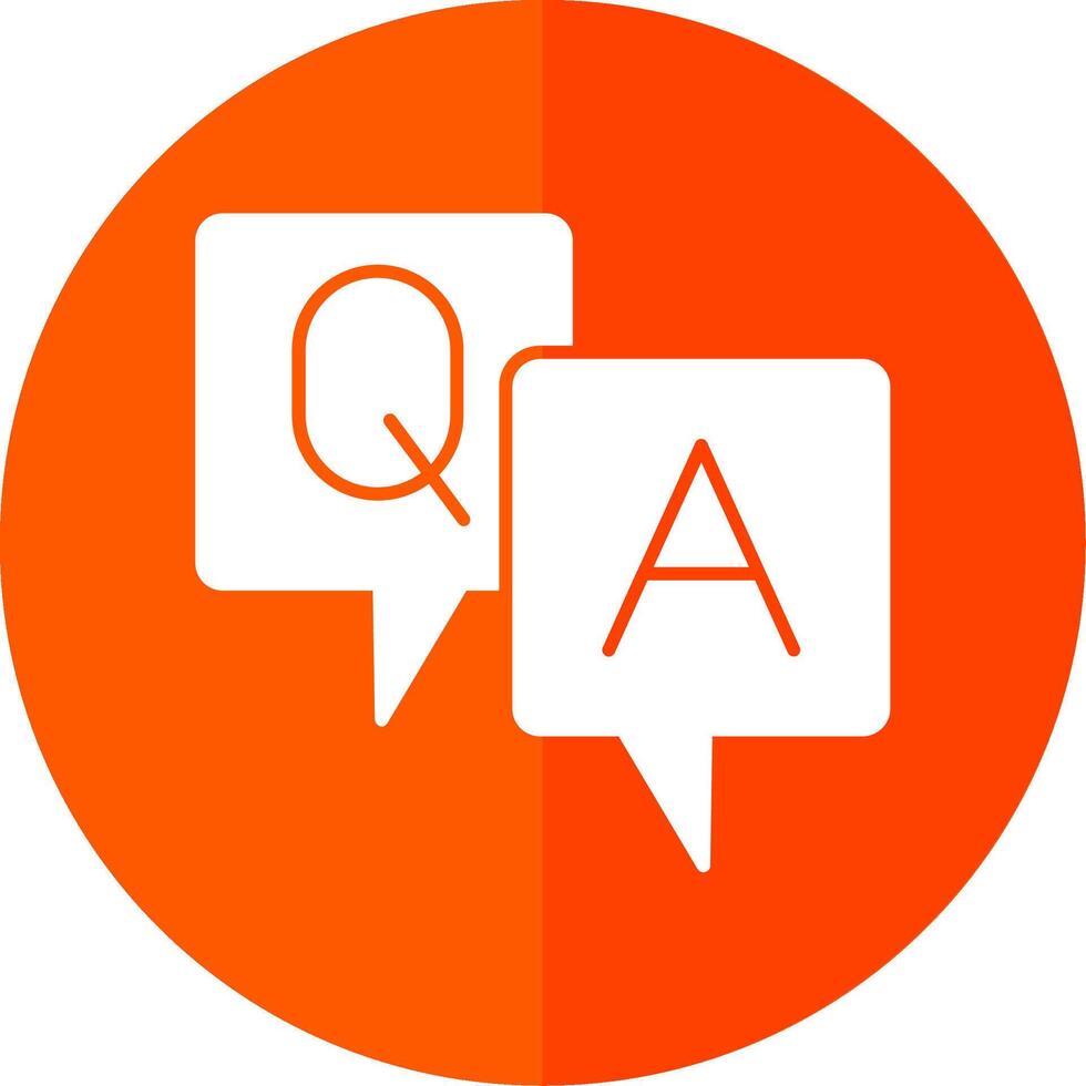 Question And Answer Glyph Red Circle Icon vector