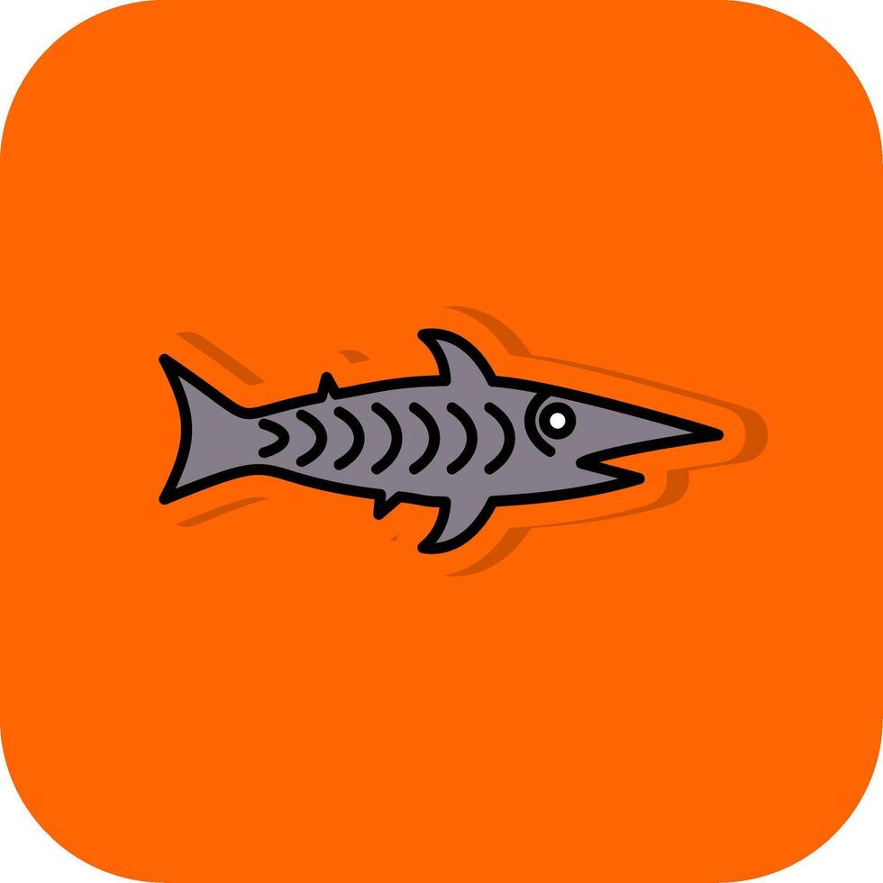 shark Filled Orange background Icon vector