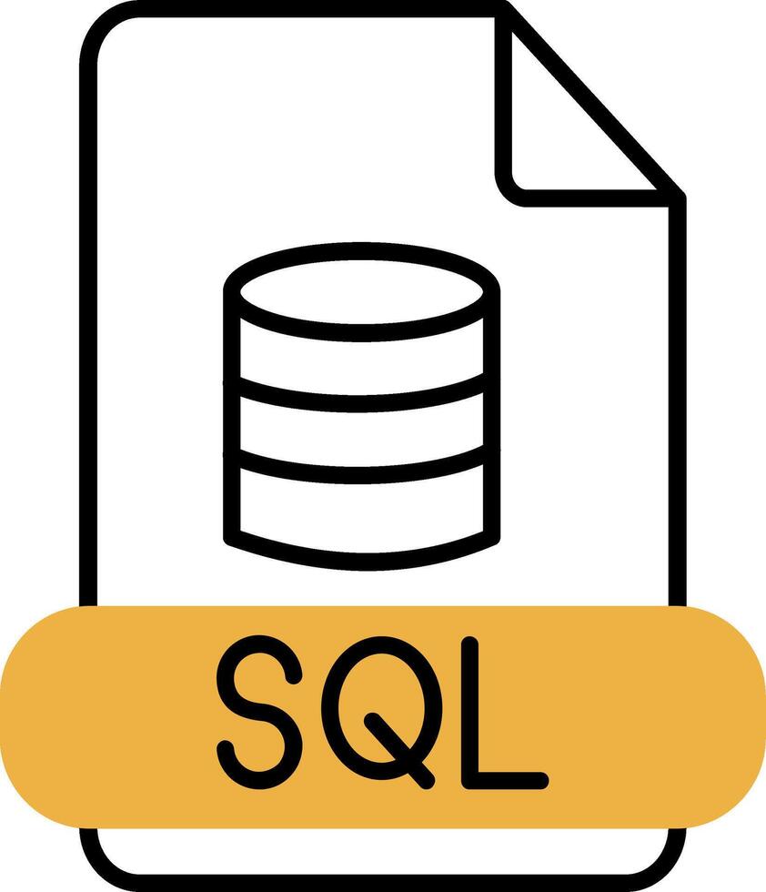 Sql Skined Filled Icon vector