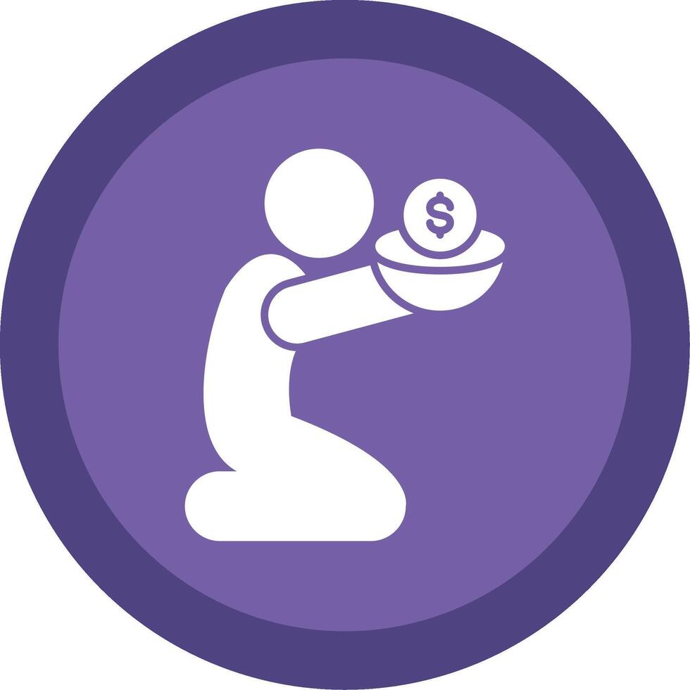 Poverty Glyph Multi Circle Icon vector