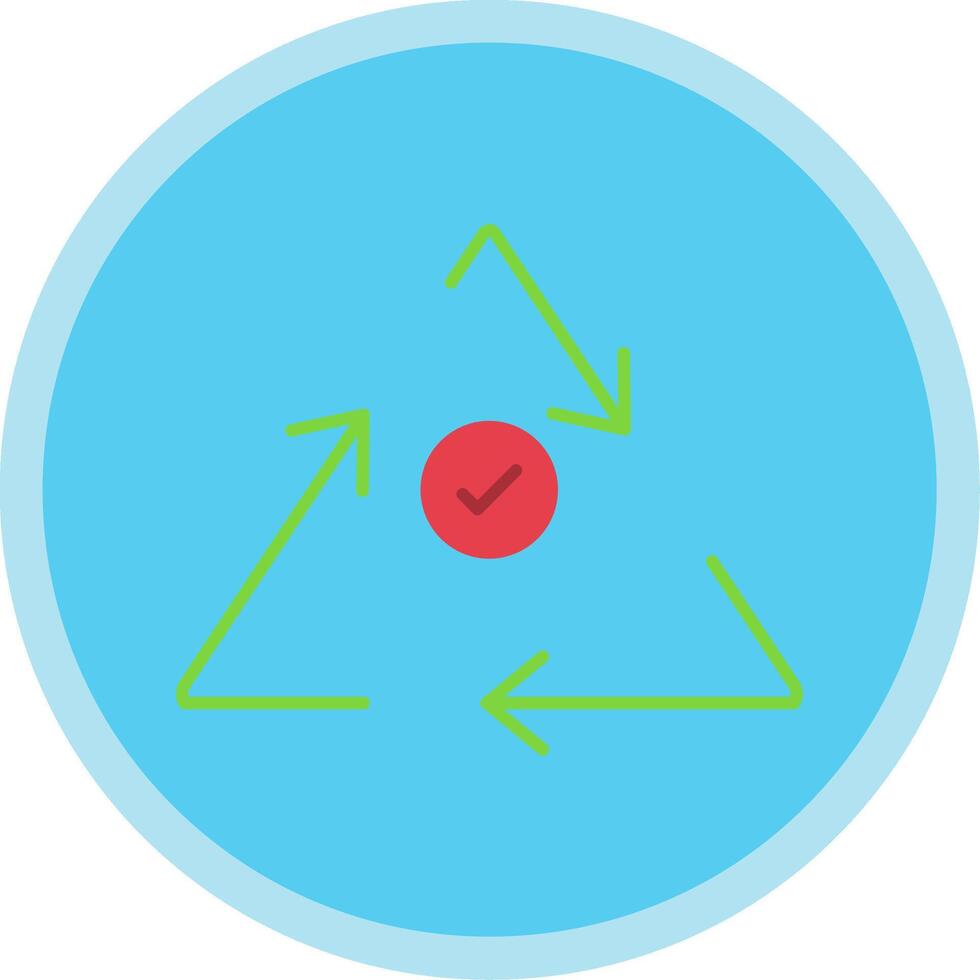 Recycle Flat Multi Circle Icon vector