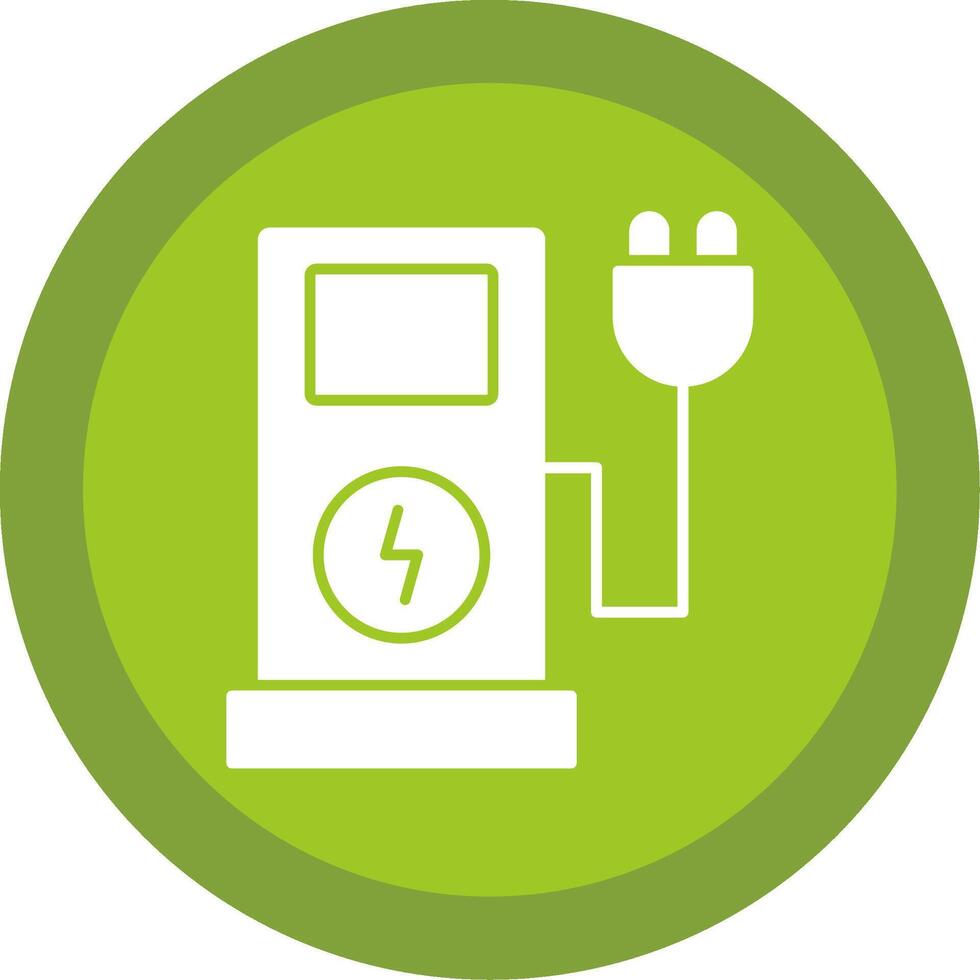 Electric Charge Glyph Multi Circle Icon vector
