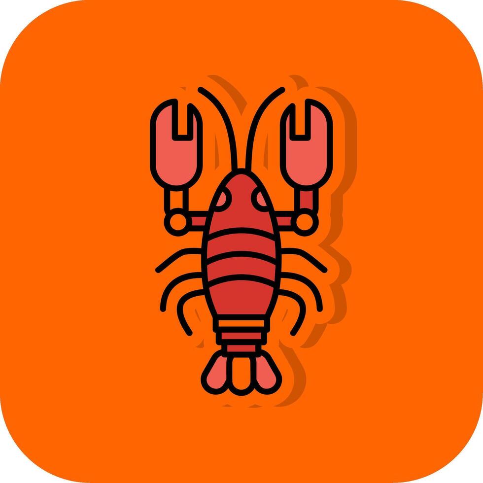 Lobster Filled Orange background Icon vector