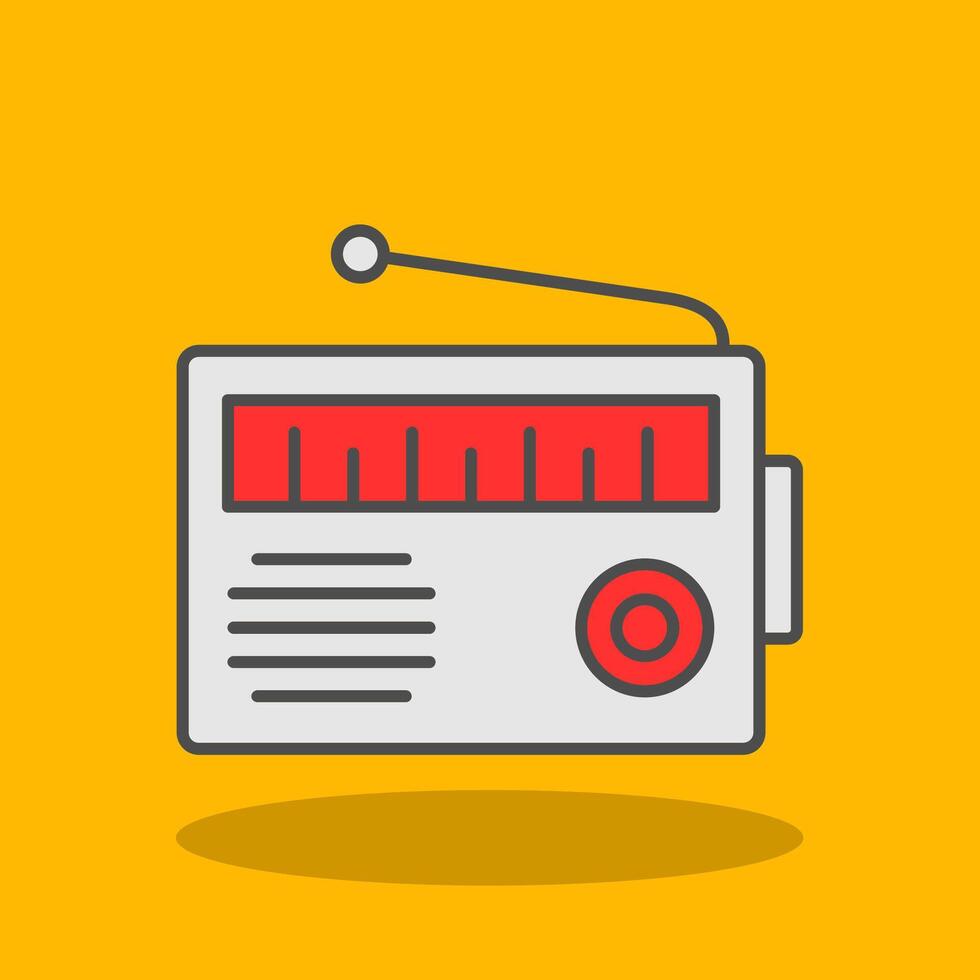 Radio Filled Shadow Icon vector