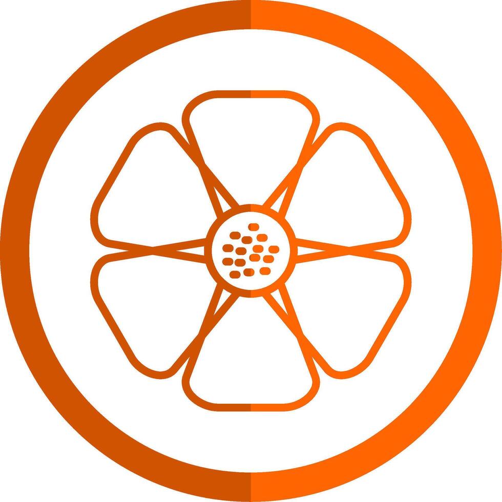 hibisco línea naranja circulo icono vector