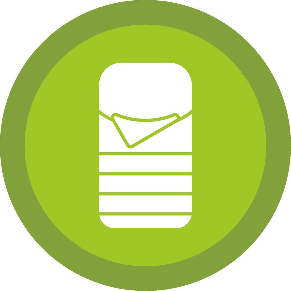 Sleeping Bag Glyph Multi Circle Icon vector