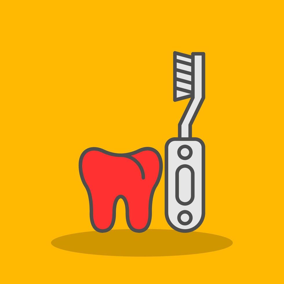 Electric Toothbrush Filled Shadow Icon vector