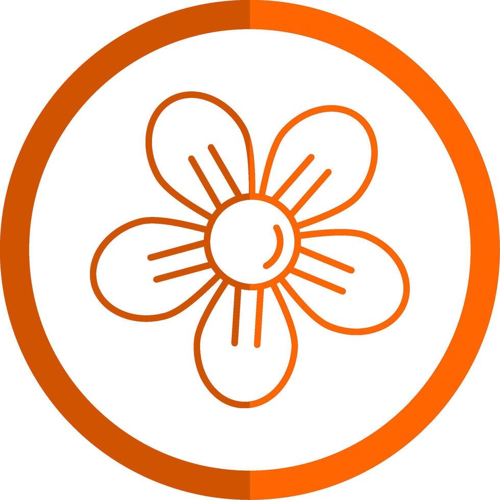Freesia Line Orange Circle Icon vector