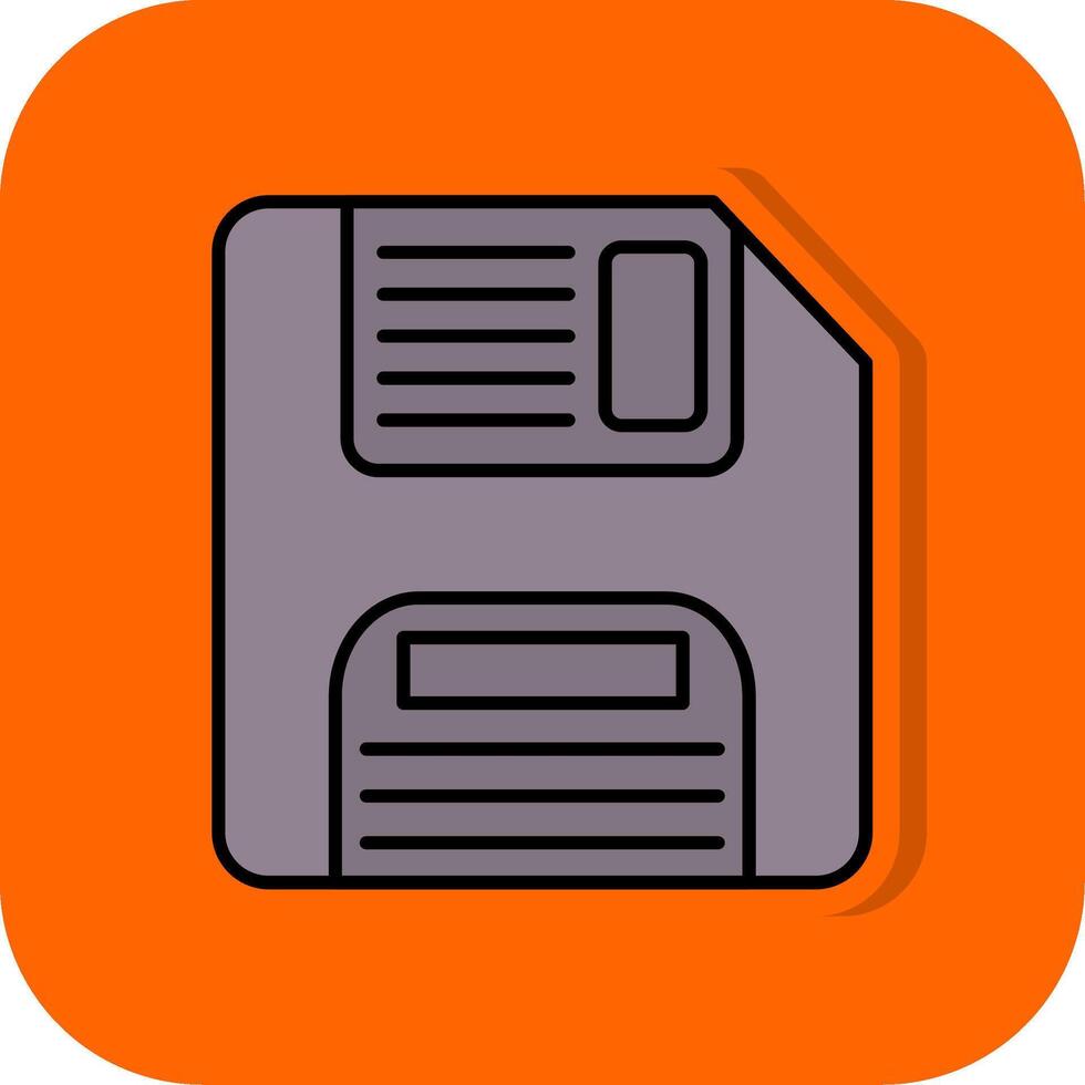 Floppy Disk Filled Orange background Icon vector