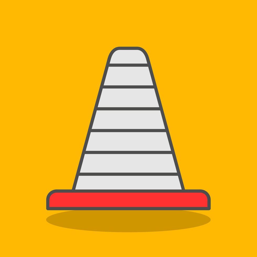 Traffic Cone Filled Shadow Icon vector